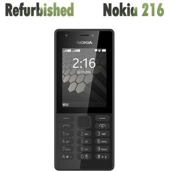 Teléfono Móvil Reacondicionado Nokia 216 Original con 2 SIM, 1 Batería y Cargador Negro