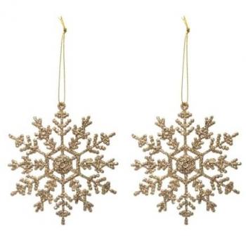 Adorno Navideño Escamas Doradas de Plástico Ø9.5cm - Pack de 2