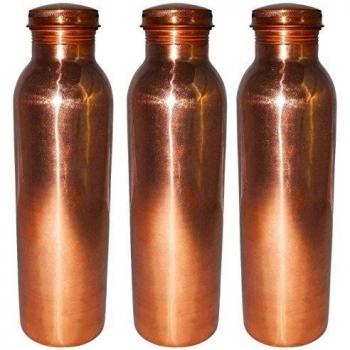 AsiaCraft Botella de cobre puro libre para viajes 900 ml/32 oz, juego de 3