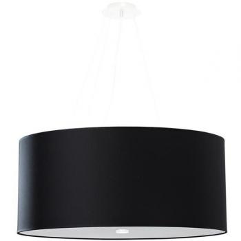 Lámpara Colgante Otto 60 Negro E27 Vidrio Acero Tela 5 Bombillas 115cm LEDBOX