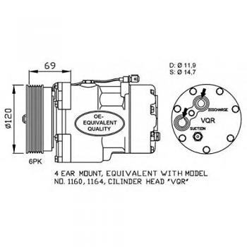 Compresor de aire acondicionado NRF 32748 EASY FIT
