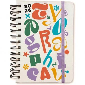 Agenda Anual 2024 Petit 2 Días Página Typographical Kokonote Beige
