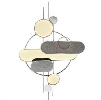 Decoración de Pared DKD Home Decor Gris Dorado Metal PVC Moderno (130 x 5 x 80,6 cm)