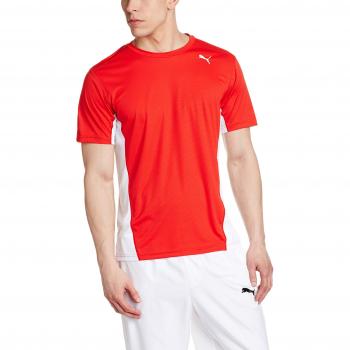 Puma Cross The Line tee Camiseta, Hombre, Red White, XL