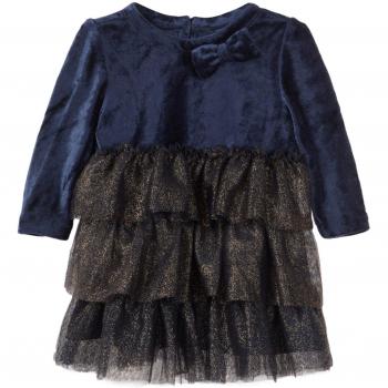 NAME IT - Vestido - Manga Larga - para bebé niña Azul Oscuro