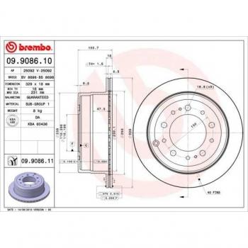 Disco de freno BREMBO 09.9086.11, tipo: disco de freno, características: alta calidad, diseño optimizado para rendimiento, fabricado con materiales resistentes al desgaste, adecuado para una amplia gama de vehículos