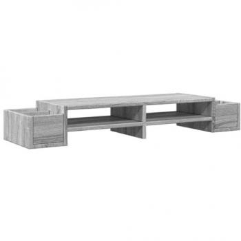 Soporte de pantalla con almacenaje gris Sonoma 100x27x15 cm