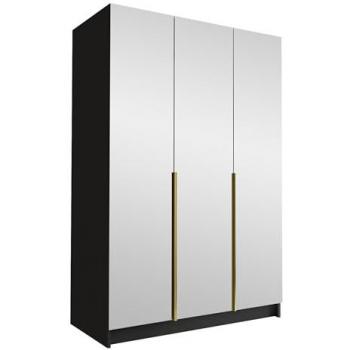 Armario Atlanta 203, Negro y Dorado, 215x150x58cm, Puertas con Bisagras