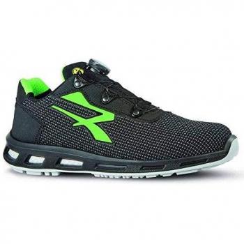 U-power - Zapato de seguridad RedLion Monster talla 42 negro / verde S3 SRC ESD EN20345