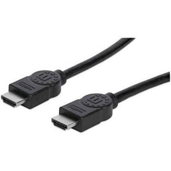 Manhattan HDMI Cable with Ethernet 4K@30Hz High Speed 3m Male to Male Black Ultra HD 4k x 2k 10.2 Gbps HEC ARC 3D Deep Colour Fully Shielded Gold Plated Contacts Lifetime Warranty Polybag