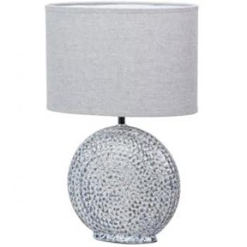 Lámpara de Sobremesa Cerámica 30x20x45,5 cm - Beige / Gris - Ilumina Tu Hogar y Oficina