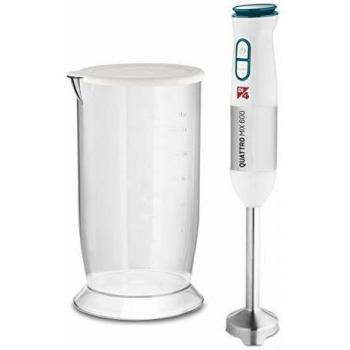 Di4 Quattro Mix 600 Giorno - Batidora de Varilla, 600W, 20 Velocidades, Función Turbo, Cuchillas de 4 Filos que permiten batir, picar, mezclar y emulsionar, Diseño Antisalpicaduras, Vaso Medidor