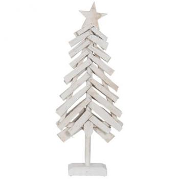 Árbol de Navidad Blanco Madera de Paulonia 34 x 11 x 90 cm