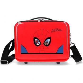Neceser de Viaje Infantil Spiderman Protector ABS Rojo 29x21x15cm Adaptable