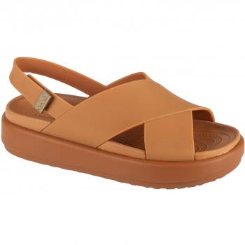 Crocs Brooklyn Luxe Cross Strap, Sandalias para Mujer en color marrón