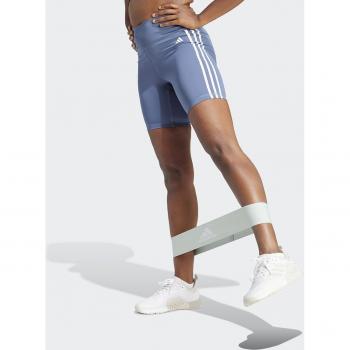 Malla corta de mujer adidas Training Essentials High-Waisted 3 bandas azul M