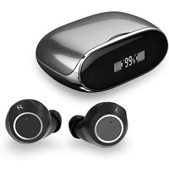 KUNGIX Auriculares Bluetooth 5.0, Auriculares Inalámbricos Deportivos IPX7 Impermeable, 2500mAh Caja de Carga con Carga Rápida USB-C, Sonido Estéreo Auricular, Control Táctil, Reproducción de 72 Horas