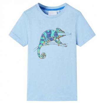 Camiseta Infantil de Manga Corta Azul Claro 140