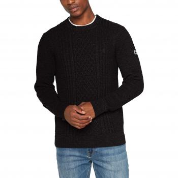 G-STAR RAW Affni Cable R Knit L/s, Suéter para Hombre, Negro