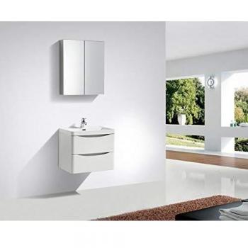 Mueble de baño SMILE 600 - blanco lirio - espejo opcional - armario y mueble de pared sin aparador