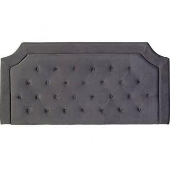 Cabecero capitoné de Terciopelo Gris de 160X78 cm - LOLAhome