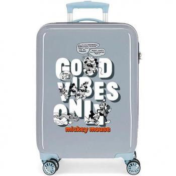 Maleta de Cabina Infantil Mickey Good Vibes Only con diseño rígido y capacidad de 34 litros