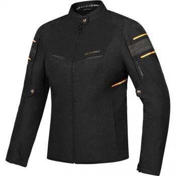 Ixon Chaqueta de Moto Wilana Negra-Dorada, chaqueta textil impermeable para mujer, color negro y oro