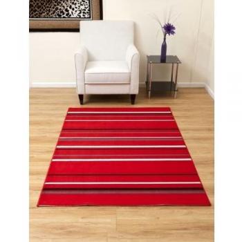 Aspect Ombre alfombra, rojo/negro de 120 x 170 cm , diseño de rayas, de polipropileno