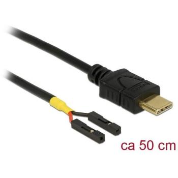 Cable USB Tipo C Macho a 2 Tomas de Poste Individuales (0.50 m, USB 2.0)