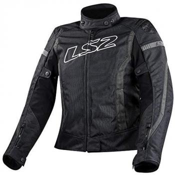 Chaqueta de Moto para Mujer LS2 Gate Lady Negra con Protección CE - Diseño Elegante, textil impermeable, color negro y gris oscuro, talla 3XL