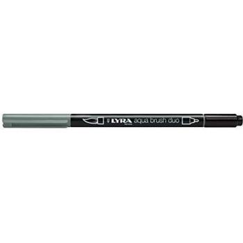 ROTULADOR DOBLE PUNTA GRIS MEDIO LYRA AQUA BRUSH