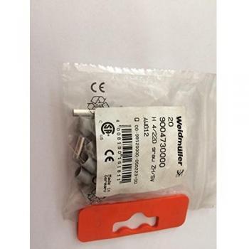 Weidmüller 9004730000 H4/22D ZH GR SV Terminal Tubular Doble, 15mm, 12mm, Gris, Caja de 100