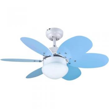 Ventilador de Techo Bastilipo Aguadulce Rosa 6 Palas con Mando a Distancia, 60W, 75 cm de diámetro, Luz LED incorporada