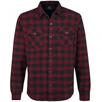 Vintage Industries Harley Hombre Camisa de Franela Rojo/Negro 3XL, 100% algodón, Regular