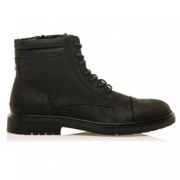 Botines de Hombre MTNG Daris Negros con Cierre de Cordones y Puntera Redonda, Estilo Casual