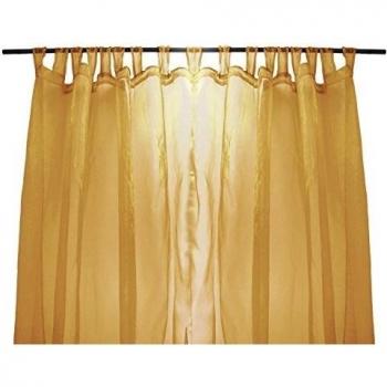 Cortina irisada con colgadores 280x250 cm oro