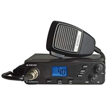 Radio CB Albrecht AE 6199 VOX - 12V, Manos Libres, Pantalla LCD de Gran Angular, Alcance de 10 km