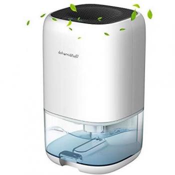 AUZKIN Portátil Deshumidificador, 1L, 7 Colores LED, Apagado automático, Antihumedad y Antiolor, Purificador para Hogar, Armarios, Habitación, Baño, Cocina, Garaje