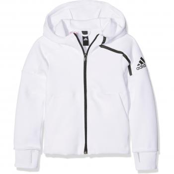 adidas Yg Aa Zne Fz Hd - Sudadera para niñas de 5-6 años, color blanco / negro