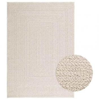Alfombra Zizur Crema 120x170 cm Apariencia Yute Interior y Exterior