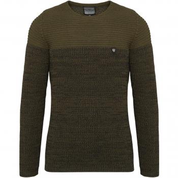 CRSM Karl's People K-114 - Jersey de punto para hombre, estilo callejero para otoño e invierno caqui XXL