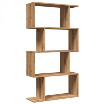 Librería divisora 4 niveles madera roble artisan 70x24x129 cm Marrón