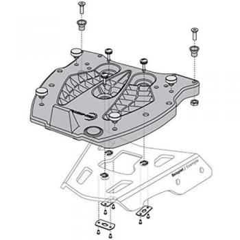 Adapter Plate for ALU-Rack SW-MOTECH For Trax Top Case. Black.