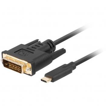 Lanberg CA-CMDV-10CU-0010-BK Cable Adaptador USB-C a DVI-D 1m Macho-Macho Negro