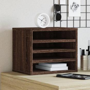 Organizador de escritorio madera multicapa marrón 36x26x29,5 cm