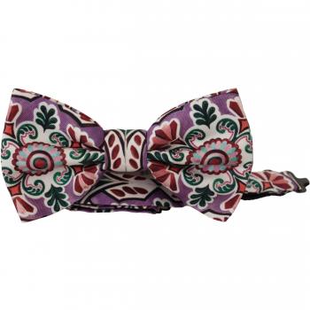 Dolce & Gabbana Multicolor Pattern 100% Silk Neck Papillon Bow Tie