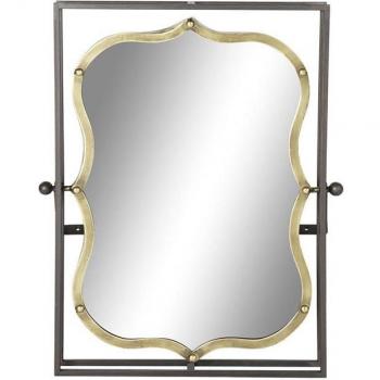 Espejo de pared DKD Home Decor Negro Metal Dorado