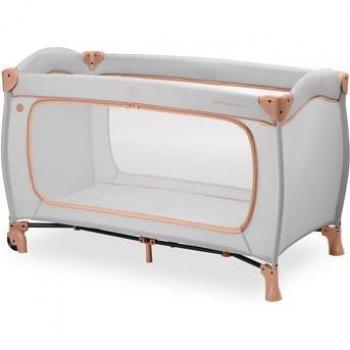 Cuna de viaje Hauck Sleep N Play Go Plus con ruedas y acceso frontal, color Corcho Polvoriento
