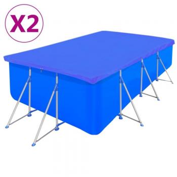 Cubierta de piscina rectangular Día y Noche 2 unidades PE 400x207cm 90 g/m²