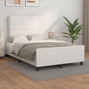 Cabecero de cama blanco con cuero sintético 120x200 cm